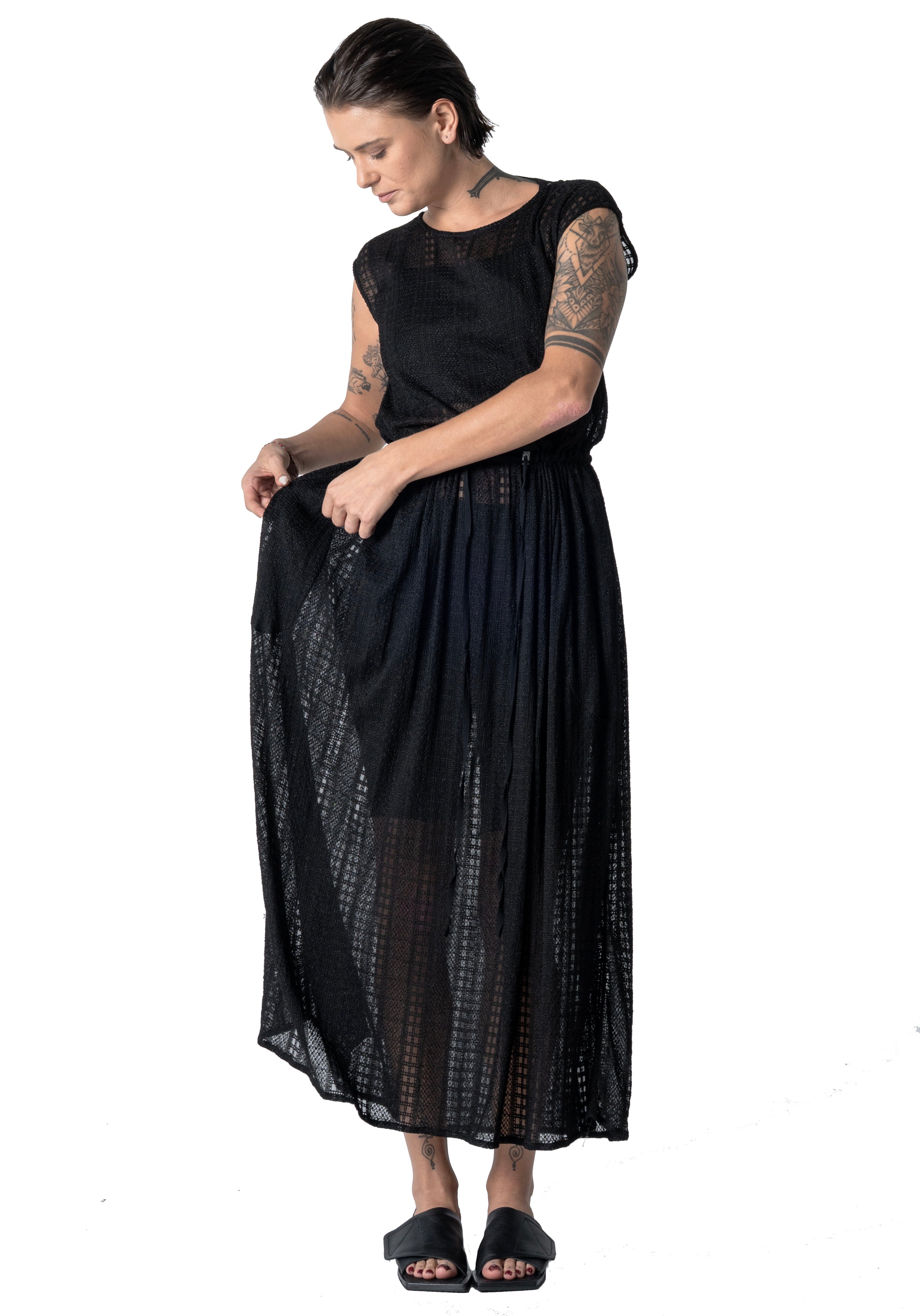 Atthis Dress Silk Embroidery