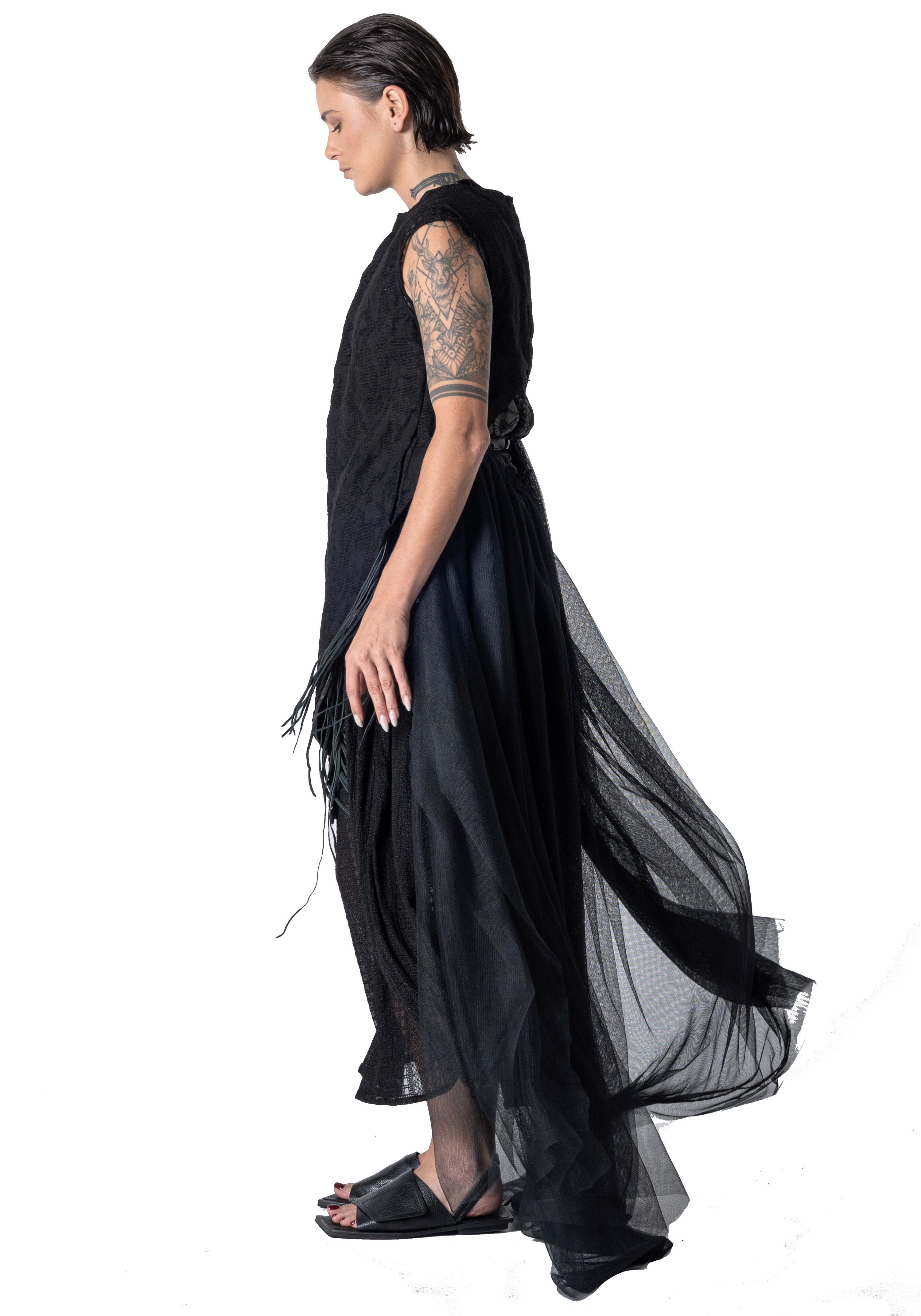 Cut Out Tulle Vest