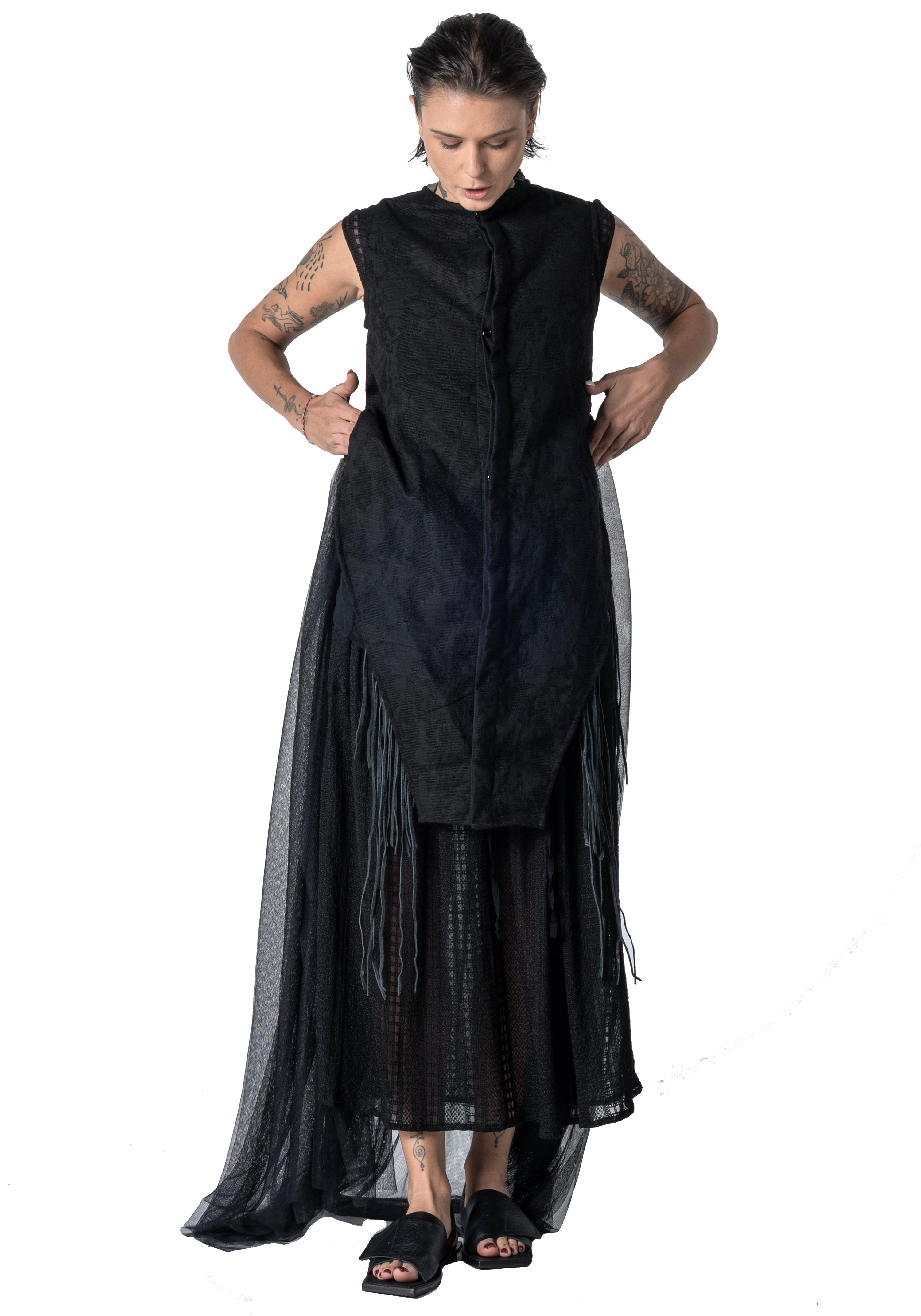 Cut Out Tulle Vest