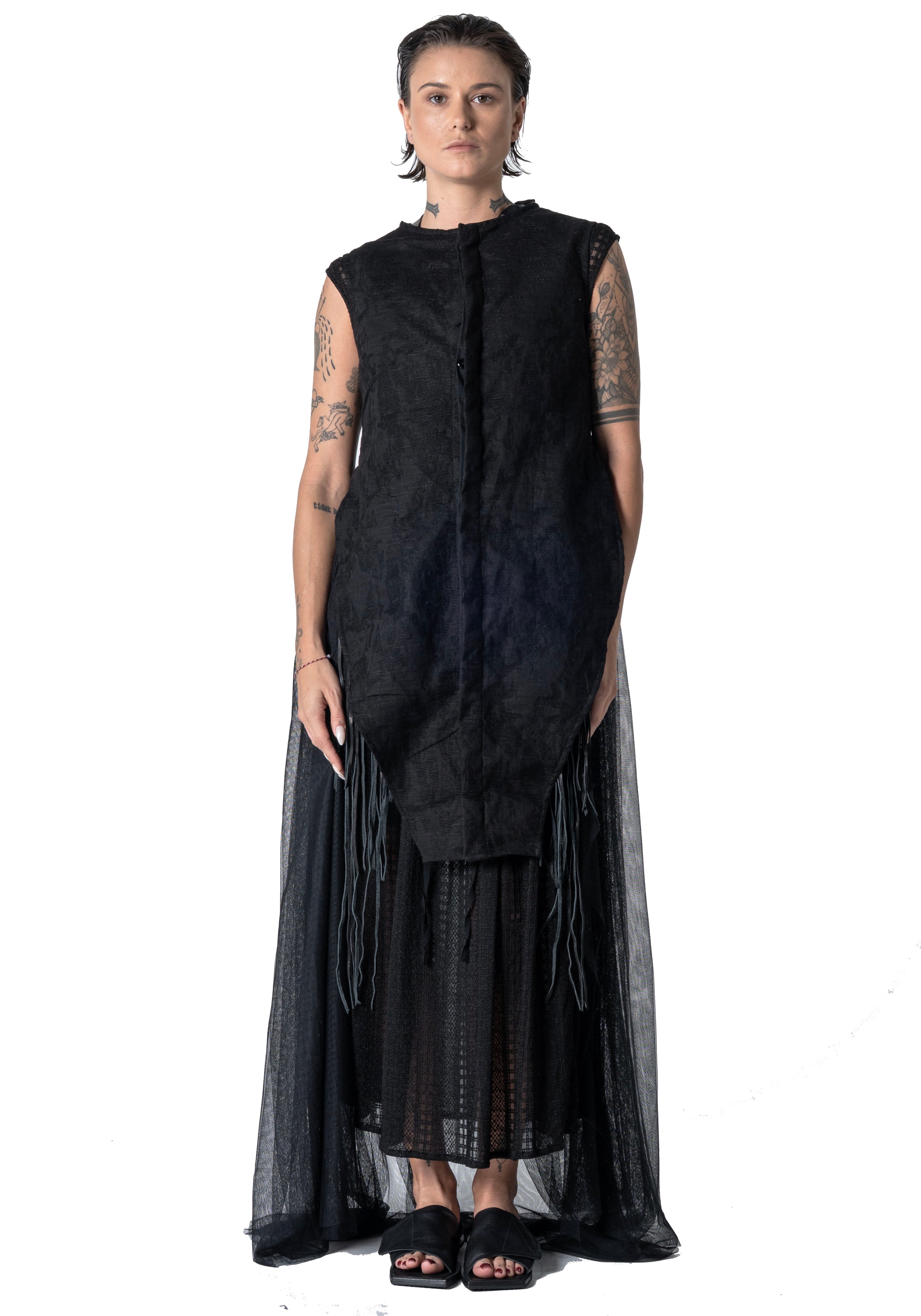 Cut Out Tulle Vest