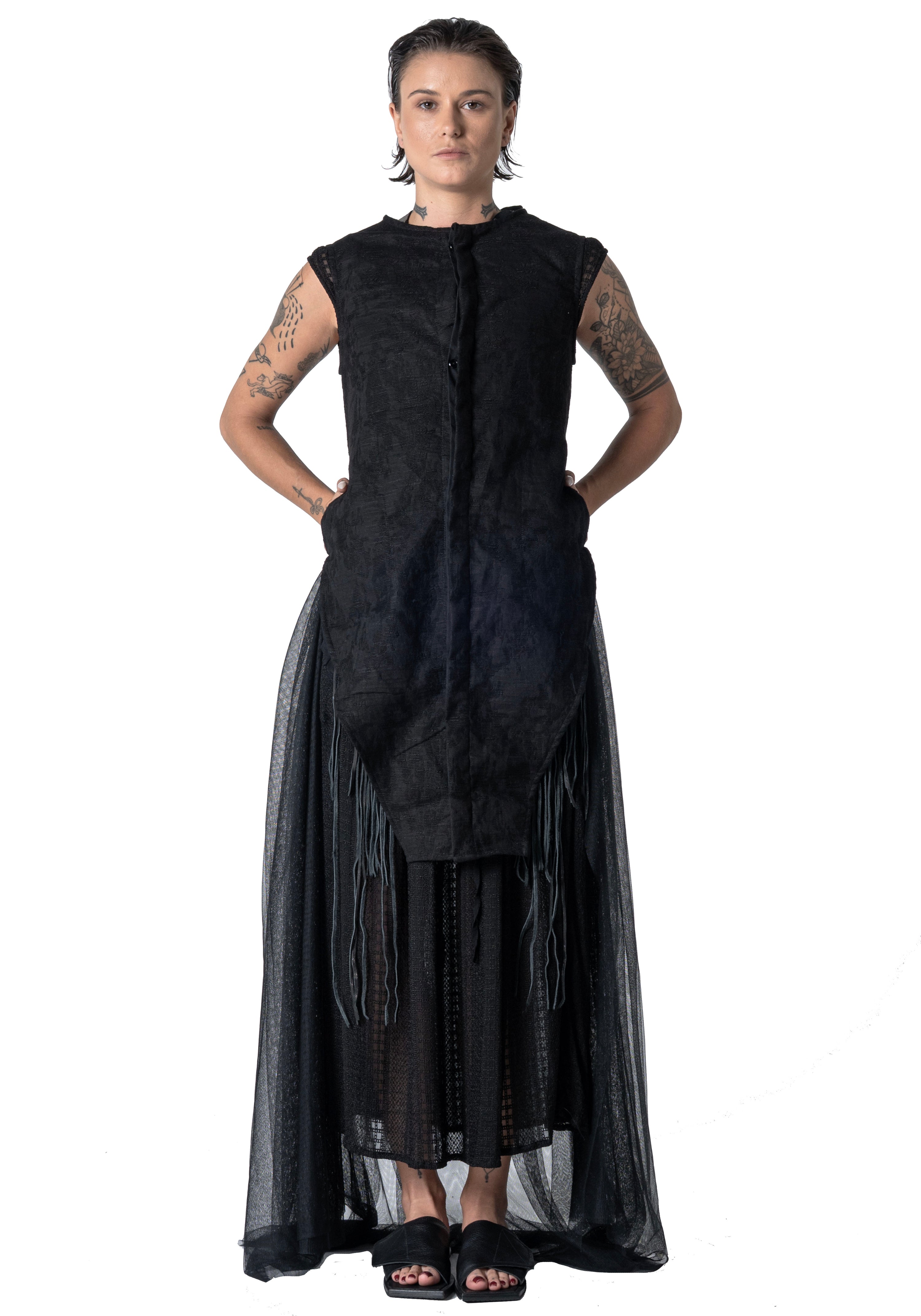 Cut Out Tulle Vest