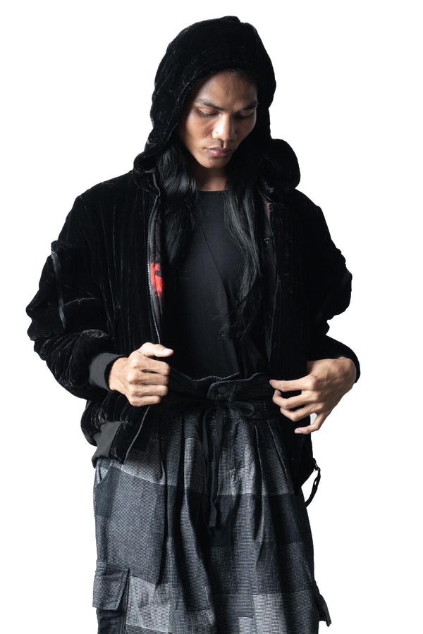 Enzioh Hooded Bomber Jacket