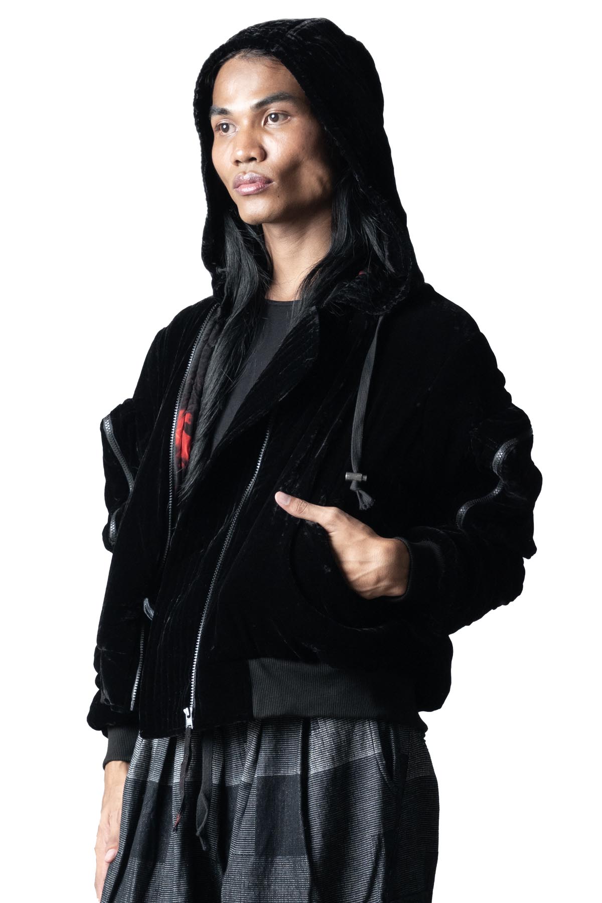 Enzioh Hooded Bomber Jacket