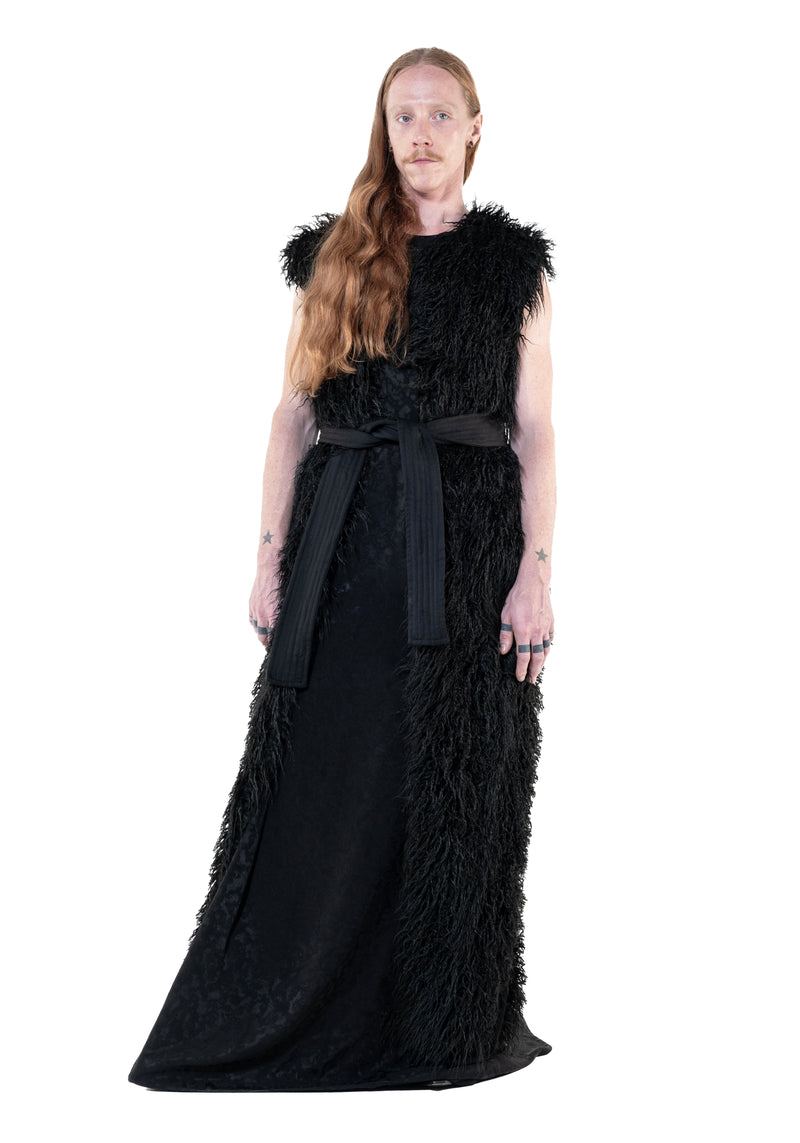 Slit Coat Faux Fur
